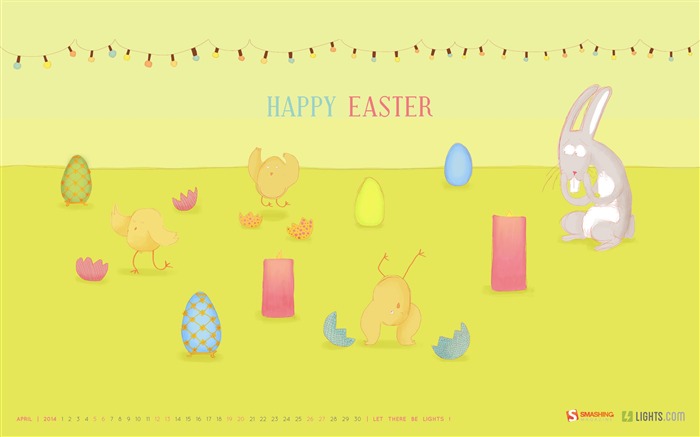 Happy Easter-April 2014 calendar wallpaper Views:7623 Date:2014/3/31 18:33:32