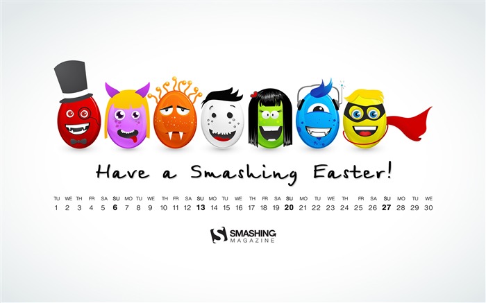 Have A Smashing Easter-April 2014 calendar wallpaper Views:7800 Date:2014/3/31 18:34:11