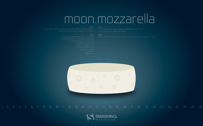 Moon Mozzarella-April 2014 calendar wallpaper Views:7884 Date:2014/3/31 18:35:24