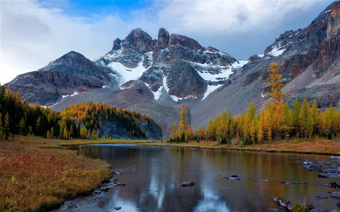 Rio de montanha neve cenário de inverno HD Wallpaper Visualizações:11108