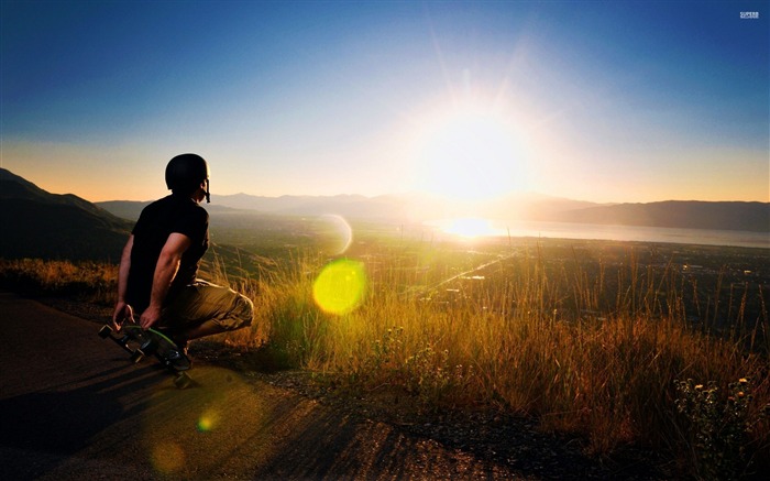 skater watching-Naturaleza fondo de pantalla Vistas:9606