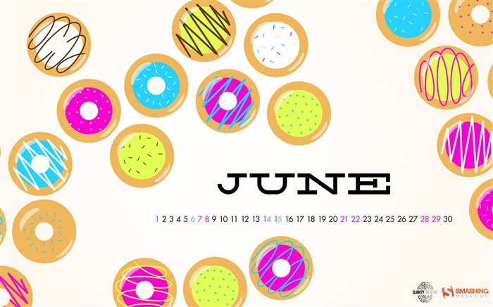 Doughnuts Galore-June 2014 calendar wallpaper Views:7655 Date:2014/5/31 9:23:22