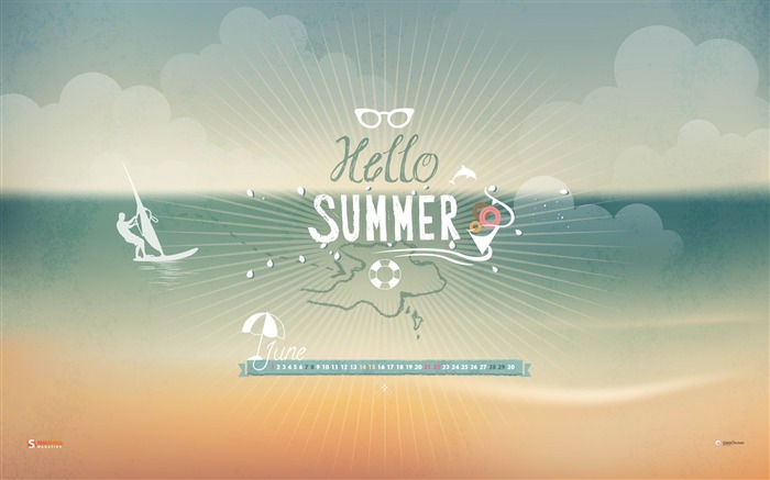 Hello Summer-June 2014 calendar wallpaper Views:12449 Date:2014/5/31 9:29:56