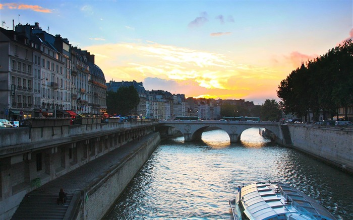 Pont de la rivière urbaine-Ville Paysage Fond d'écran Vues:8136