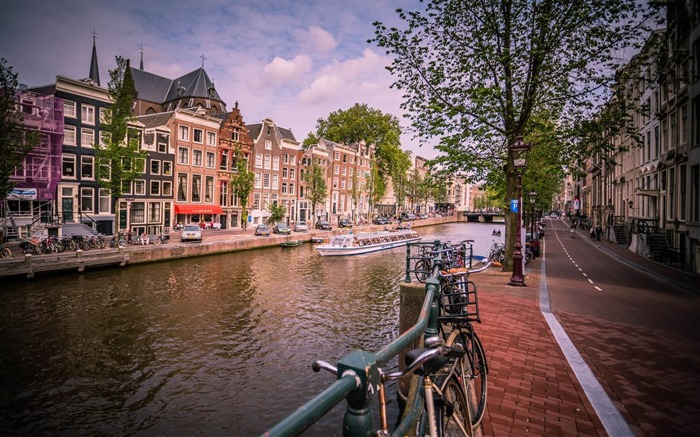 Canais de Amsterdã-Cidades paisagem wallpapers Visualizações:11917