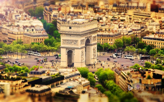 Paris Arc de Triomphe-Bing tema fondo de pantalla Vistas:13072