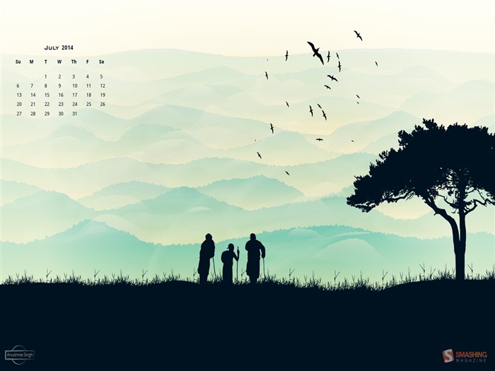 Splendor In The Hills-Julio 2014 calendario hd fondo de pantalla Vistas:6347