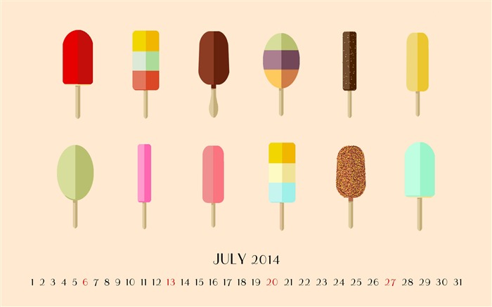 Sweet Season-July 2014 calendario hd fondo de pantalla Vistas:7607