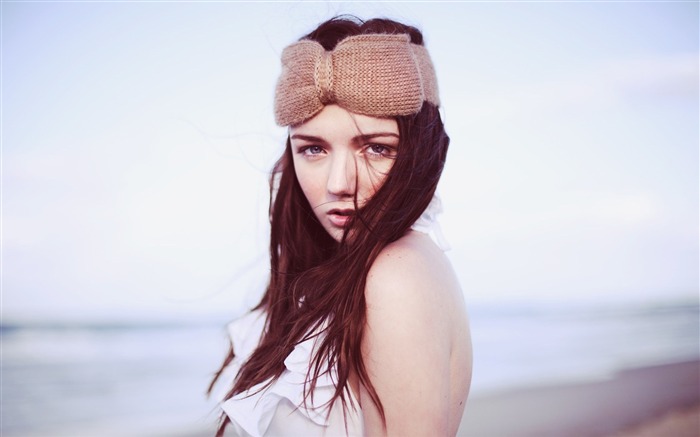 plage portrait de jeune fille-photo HD Fond d'écran Vues:7987