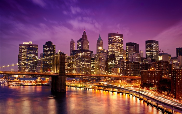 Brooklyn Bridge At Night-Cities HD Wallpaper Views:17470 Date:2014/7/14 8:11:47