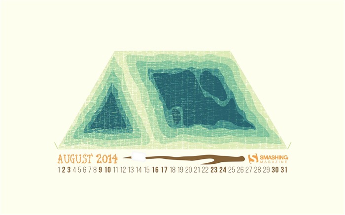 キャンプ時-2014年8月カレンダー壁紙 ブラウズ:7520