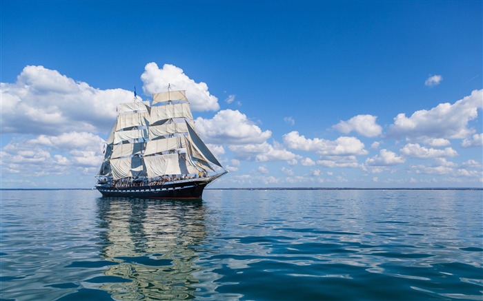 ciel navire de mer vague de voile-Photo HD Fond d'écran Vues:12939