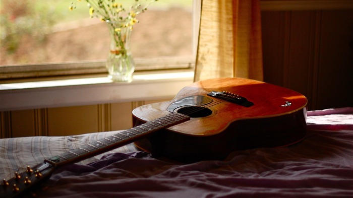 Guitare acoustique Le Bed-haute qualité fond d'écran Vues:18497