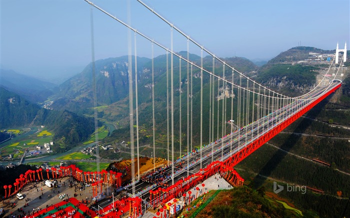 Papel pintado del tema de China Aizhai Bridge-Bing Vistas:7833