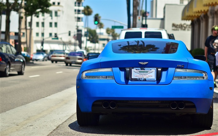 aston martin bleu-Fond d'écran HD voiture Vues:9028