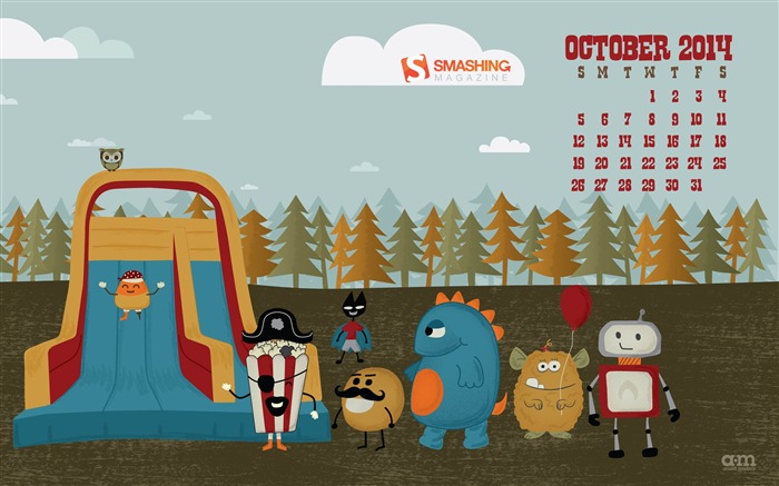 Fondo de pantalla del calendario de Harvest Carnival Fun-October 2014 Vistas:8750