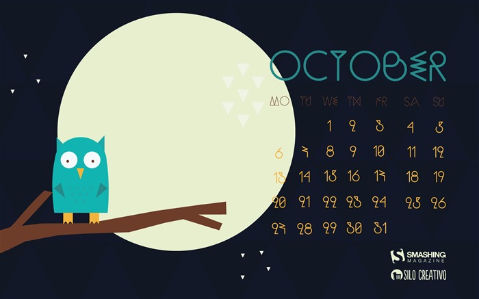 Hay un fondo de pantalla del calendario The Owl In My Olive-October 2014 Vistas:5971