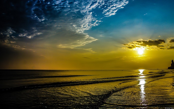 Fondo de pantalla de Yantai Beach Sunrise-Windows Theme Vistas:10273