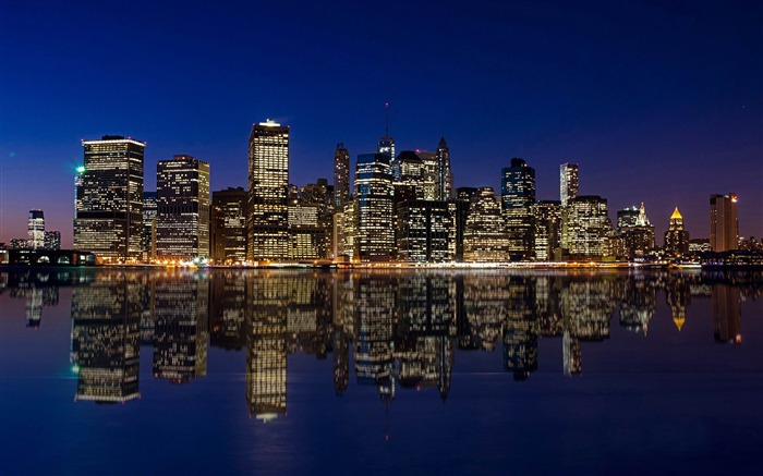 manhattan night skyline-HD Widescreen Fond d'écran Vues:12413