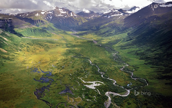 Alpine rivières sinueuses-Bing fond d'écran Vues:9200