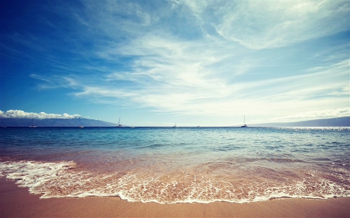 Hermosa playa escenas-paisaje HD fondo de pantalla Vistas:11161