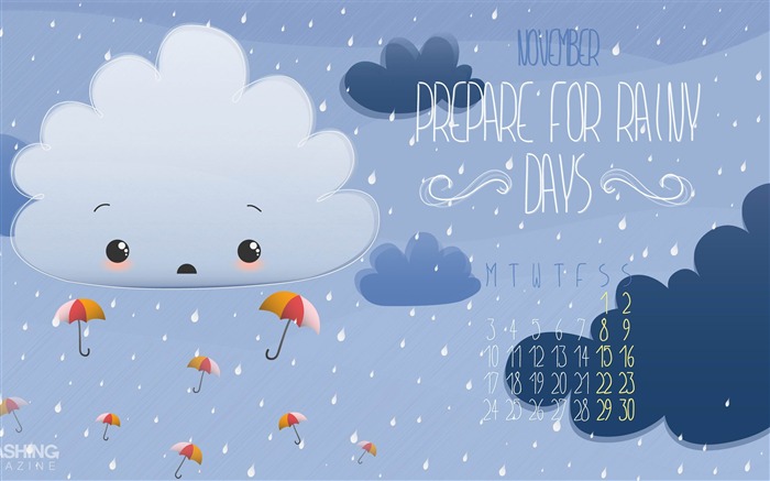 Wallpaper Rainy Days-November 2014 Calendar Visualizações:8337