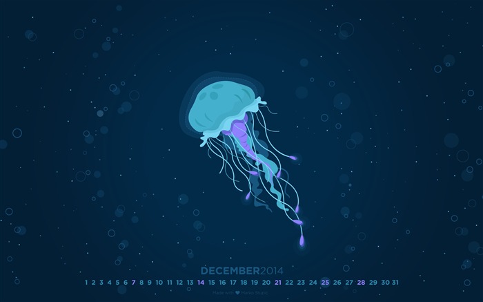 Christmas Lights Under Sea-December 2014 Calendar Wallpaper Views:8585 Date:2014/11/30 8:11:00