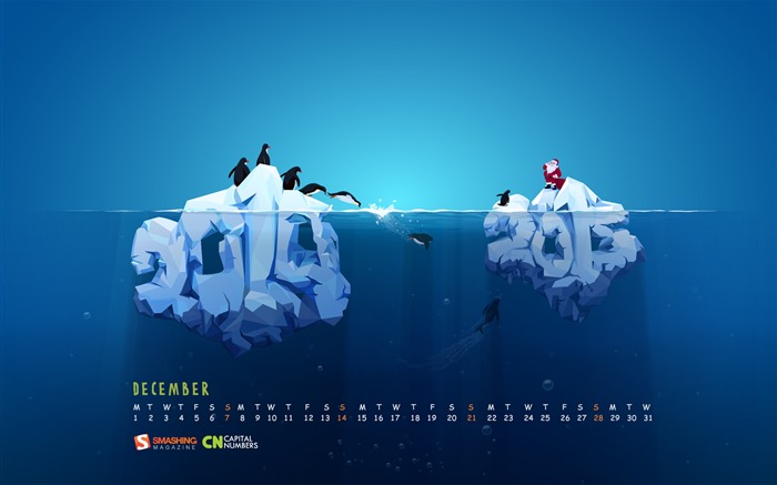 Icy December-December 2014 Calendar Wallpaper Views:9086 Date:2014/11/30 8:18:08