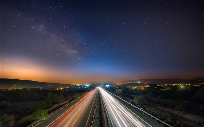 Interstate Night Highway-Fotos HD Wallpaper Visualizações:11740