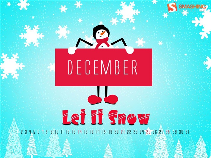 Let It Snow-Fondo de diciembre de 2014 Calendario Vistas:5511