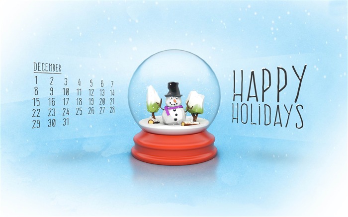 Snow Globe-Diciembre 2014 Calendario Fondos de pantalla Vistas:6851