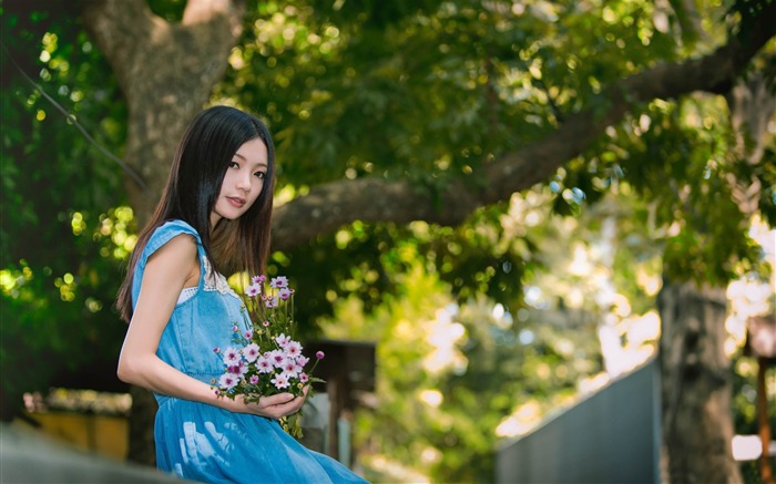 fleurs pour toi fille-Photo HD Fond d'écran Vues:9236