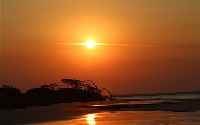 coucher de soleil sur le bord-Paysages HD Fonds d'écran Vues:11252