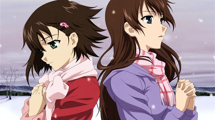 Anime Girls In Winter-Cartoon design wallpaper Visualizações:8451