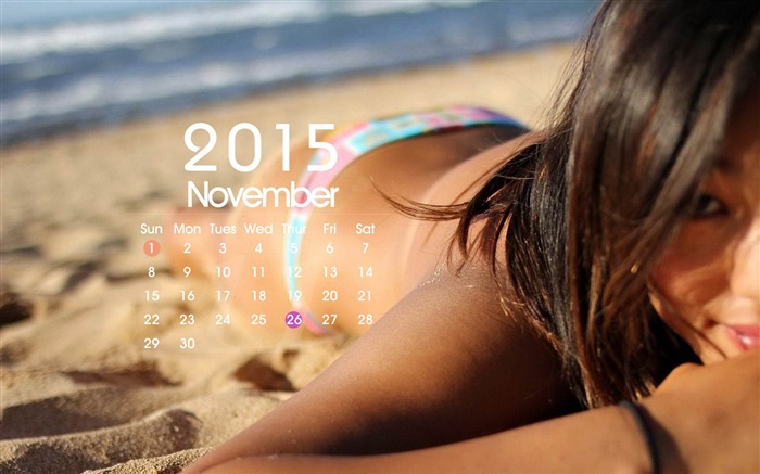 Papéis de Parede do Desktop do Calendário de novembro de 2015 Visualizações:10282