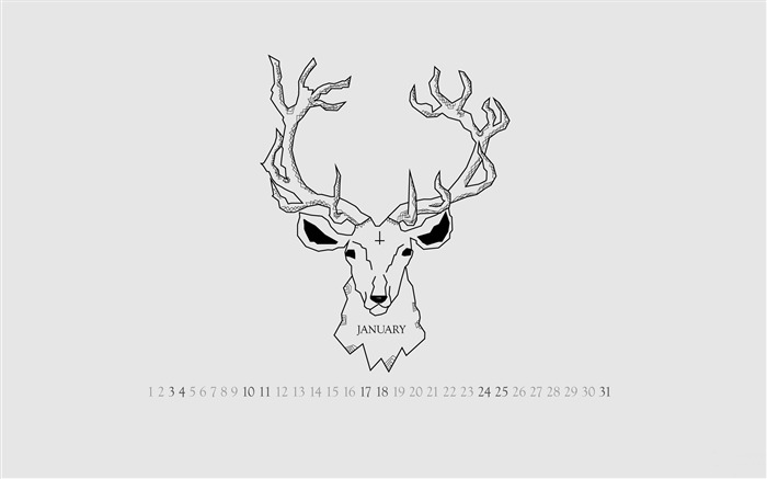 Oh Deer-Janvier 2015 calendrier fond d'écran Vues:8919