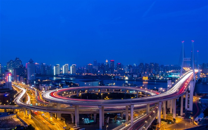 nanpu bridge river huangpu-Cities fondo de escritorio Vistas:8441