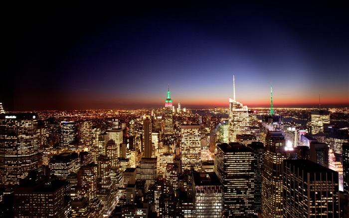 ciudad de nueva york en la noche-fondo de pantalla de las ciudades Vistas:10525