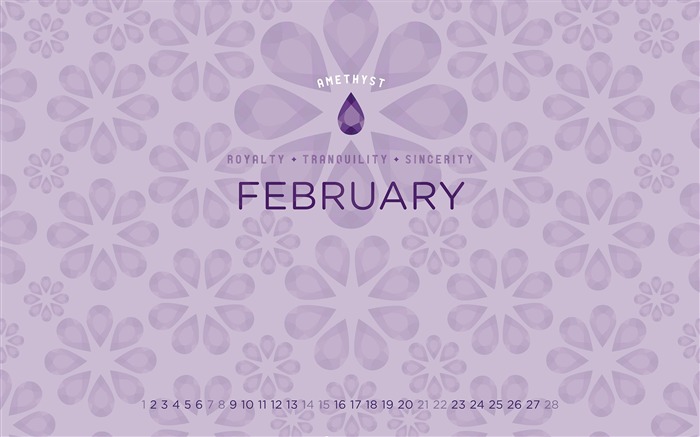 Papel de Parede Calendário Amethyst-February 2015 Visualizações:8892