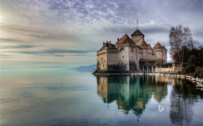 Castillo a orillas del lago de 2015 fondo de pantalla de tema Bing Vistas:8278