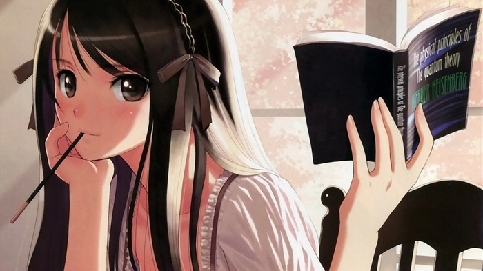 Anime Girl Book-Art fondo de pantalla HD Vistas:9953