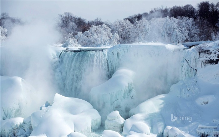 Derretimento de cachoeira de neve e gelo - 2015 Papel de parede do tema Bing Visualizações:9453