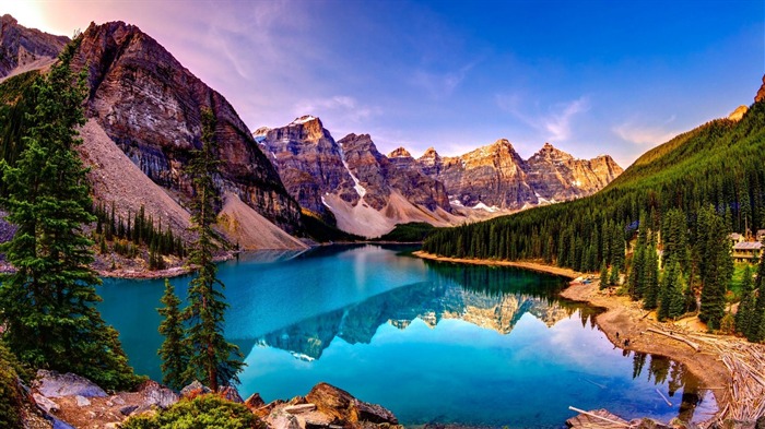 Moraine Lake Sunset-HD Scenery Wallpaper Views:20011 Date:2015/3/21 22:06:20