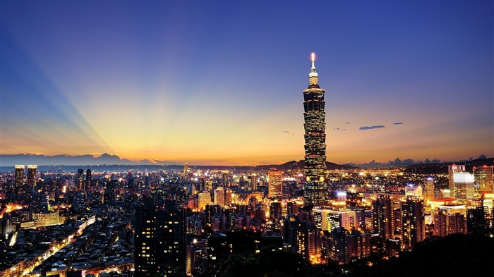 TaiPei night skyscrapers luz solar-Cities Desktop Wallpaper Visualizações:10241