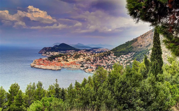 Croate côte de Dubrovnik-Photo HD Fond d'écran Vues:10469