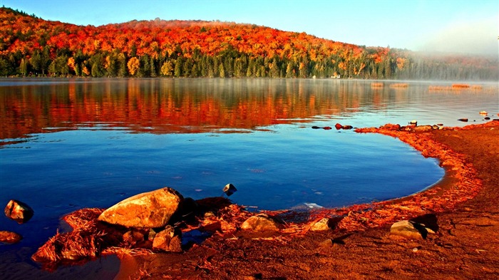 Autumn Sunrise Lake-HD Fond d'écran Vues:8500