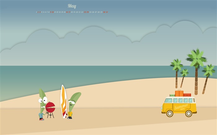 Bienvenido Verano-Mayo 2015 Calendario Wallpaper Vistas:5866