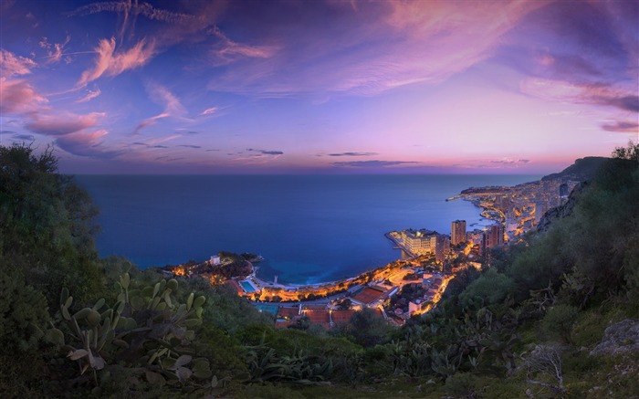 monaco purple clouds sunset-High Quality HD Wallpaper Views:11434 Date:2015/4/4 22:35:19