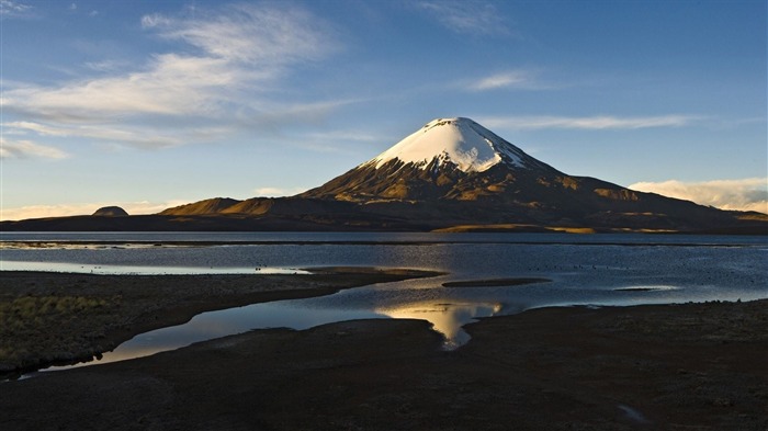 Wallpaper de papel de parede do vulcão-lago-HD do Chile Visualizações:10659