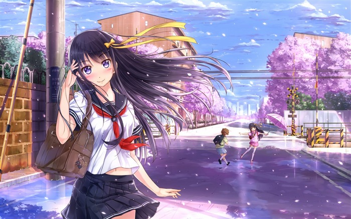 casino anime schoolgirl street-Design Fondo de escritorio HD Vistas:19463